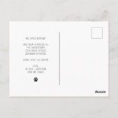 可愛おもしろいい新モダンしいホームフォトペットドッグ ポストカード (裏面)