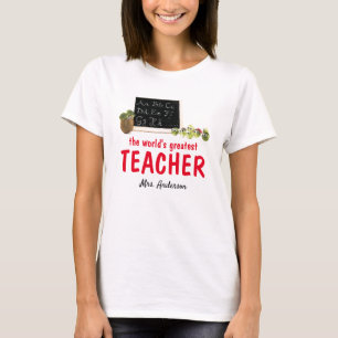 可愛おもしろいい最高の先生カスタムTシャツ Tシャツ