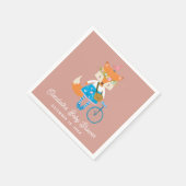 可愛おもしろいい森キツネ。ウッドランド動物の赤ちゃんシャワー スタンダードカクテルナプキン (角)