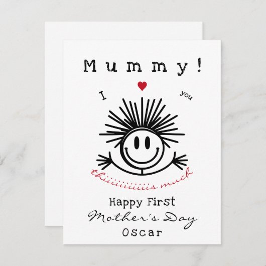 可愛おもしろいい母のデイカード (正面/裏面)