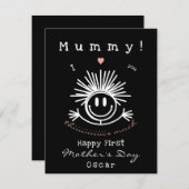 可愛おもしろいい母の日ブラックカード (正面/裏面)