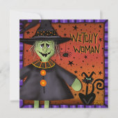 可愛おもしろいい気の利いた女性インスピレーションハロウィーン シーズンカード (正面)