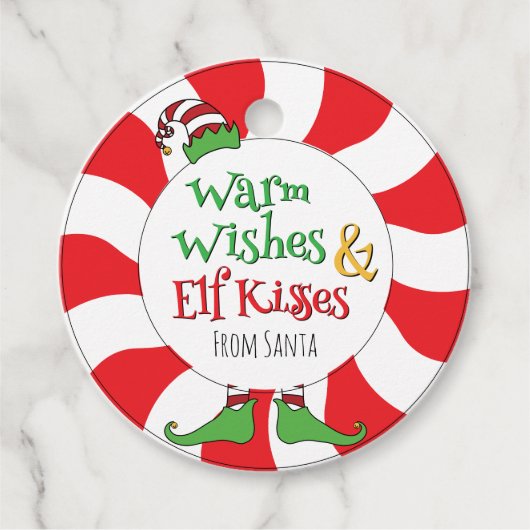 可愛おもしろいい温かい願い&小妖精や小人キス フェイバータグ (正面)