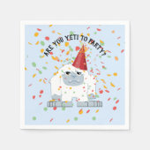 可愛おもしろいい漫画のパーティーにイェティ君 スタンダードカクテルナプキン (正面)