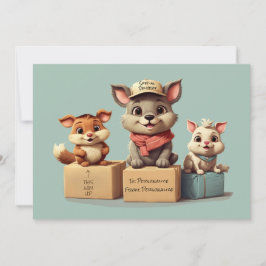 可愛おもしろいい漫画の動物任意の大事な行事配信 シーズンカード