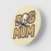 可愛おもしろいい漫画の犬の母の日 ラウンド壁時計 (傾斜)