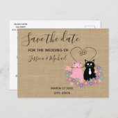 可愛おもしろいい漫画の猫がデートを救う 案内ポストカード (正面/裏面)