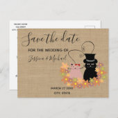 可愛おもしろいい漫画の猫がデートを救う 案内ポストカード (正面/裏面)