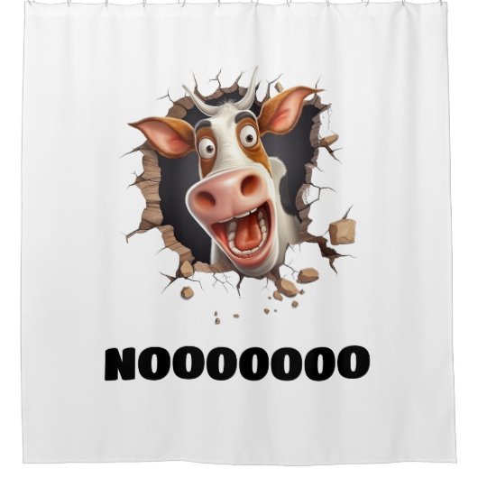 可愛おもしろいい牛顔田舎ユーモア農家 シャワーカーテン (正面)