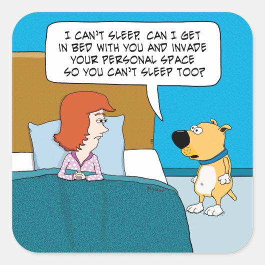 可愛おもしろいい犬が君の宇宙に侵入したい スクエアシール (正面)