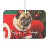 可愛おもしろいい犬のクリスマス写真ハッピーPawlidays カーエアーフレッシュナー (裏面)
