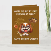 可愛おもしろいい犬のシンプル誕生日挨拶 カード (正面)