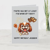 可愛おもしろいい犬のシンプル誕生日挨拶 カード (正面)