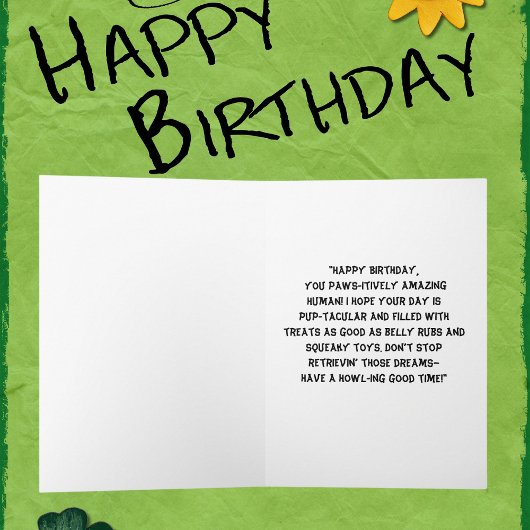 可愛おもしろいい犬のシンプル誕生日挨拶 カード