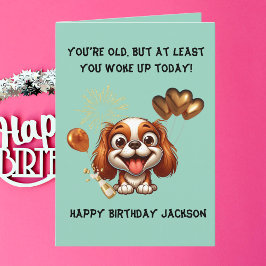 可愛おもしろいい犬のシンプル誕生日挨拶 カード