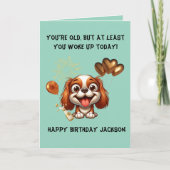 可愛おもしろいい犬のシンプル誕生日挨拶 カード (正面)