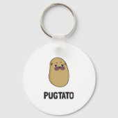 可愛おもしろいい犬のパグポテトペットかわいい犬の恋人 キーホルダー (正面)