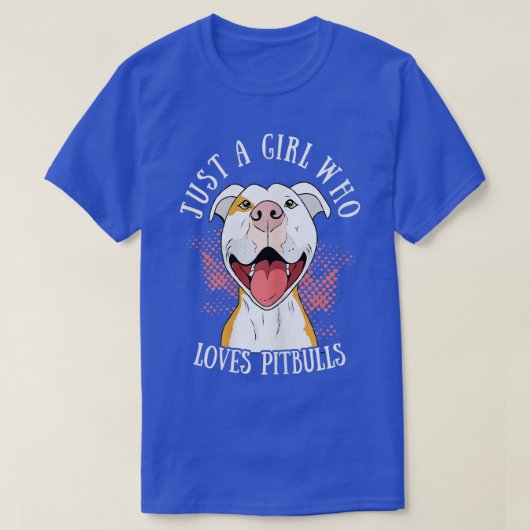 可愛おもしろいい犬の人形ピットブルが大好きな女の子 Tシャツ (デザイン正面)