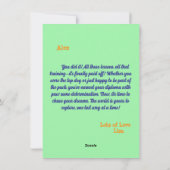 可愛おもしろいい犬の卒業挨拶カード シーズンカード (裏面)