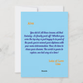 可愛おもしろいい犬の卒業挨拶カード シーズンカード (裏面)