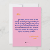 可愛おもしろいい犬の卒業挨拶カード シーズンカード (裏面)