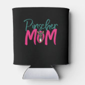 可愛おもしろいい犬の恋人の子犬ペットの飼い主ピンシャーママ 缶クーラー (裏面)