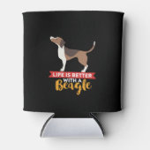 可愛おもしろいい犬の恋人の生活はビーグルの方が良い 缶クーラー (正面)