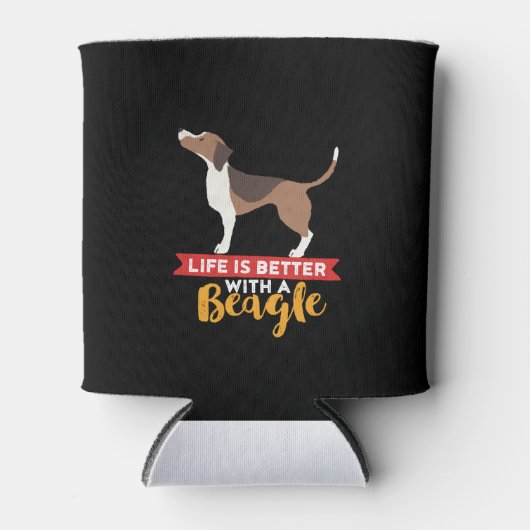 可愛おもしろいい犬の恋人の生活はビーグルの方が良い 缶クーラー (正面)