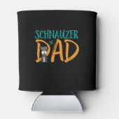 可愛おもしろいい犬の恋人パピペットオーナーシュナウザーパパ 缶クーラー (裏面)