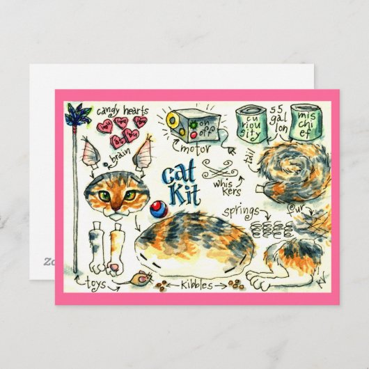 可愛おもしろいい猫がポストカード ポストカード (正面/裏面)