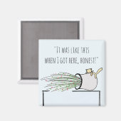 可愛おもしろいい猫が物を突き回す マグネット (正面/裏面)