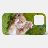 可愛おもしろいい猫が遊花園で子猫 Case-Mate iPhoneケース (裏面 (横))