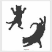 可愛おもしろいい猫のシルエット シール (シート)