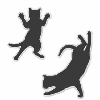 可愛おもしろいい猫のシルエット シール