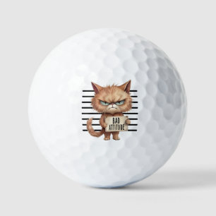 可愛おもしろいい猫のマグショット ゴルフボール