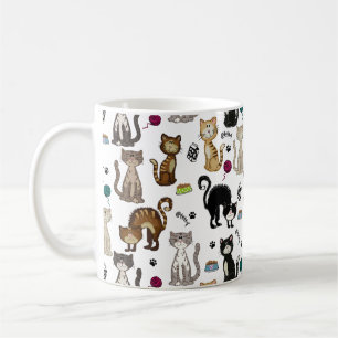 可愛おもしろいい猫の柄 コーヒーマグカップ
