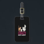 可愛おもしろいい猫の熱狂する愛猫ママのユーモア ラゲッジタグ<br><div class="desc">キャッ熱狂するト・レディ。猫好きおもしろい、猫ママや猫パパ、猫レディ熱狂する、可愛い子猫と猫ちゃんを複数飼っているグッズ。そしカッコいいて素晴らし、毛皮のペットと暖かいファジー子猫を愛する人のためのグラフィックデザイン。誕生日やクリスマスに彼または彼女のための完璧な贈り物。猫がもし鳴るたびにハートが鳴り、このグッズが大好きになる。このヴィンテージとレトロな猫のユーモアおもしろいデザインは、引用文と皮肉を含む男性へ、女性、若者、子供や子供が利用できる。</div>