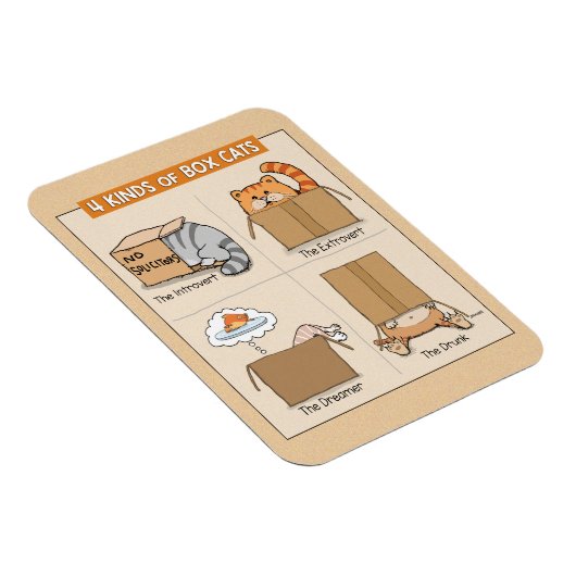 可愛おもしろいい猫の箱 マグネット (右側)
