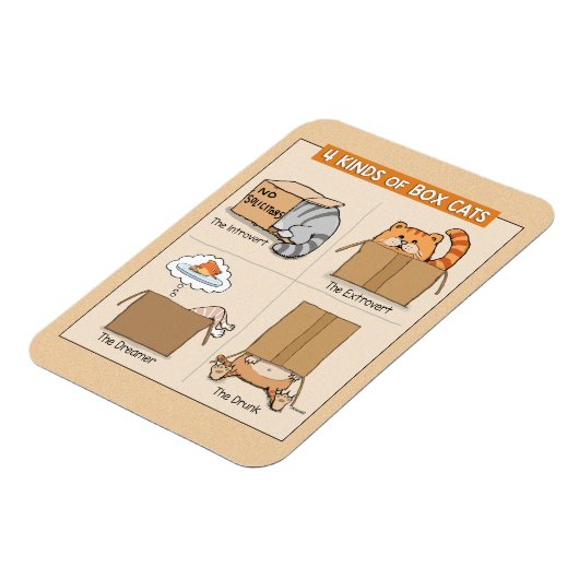 可愛おもしろいい猫の箱 マグネット (左側)