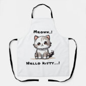 可愛おもしろいい猫キャットマスユーモア エプロン (正面)