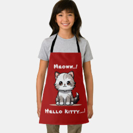 可愛おもしろいい猫キャットマスユーモア エプロン