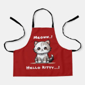 可愛おもしろいい猫キャットマスユーモア エプロン (正面)