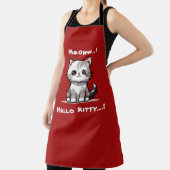 可愛おもしろいい猫キャットマスユーモア エプロン (インサイチュ)