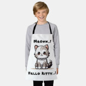 可愛おもしろいい猫キャットマスユーモア エプロン (着用した状態)