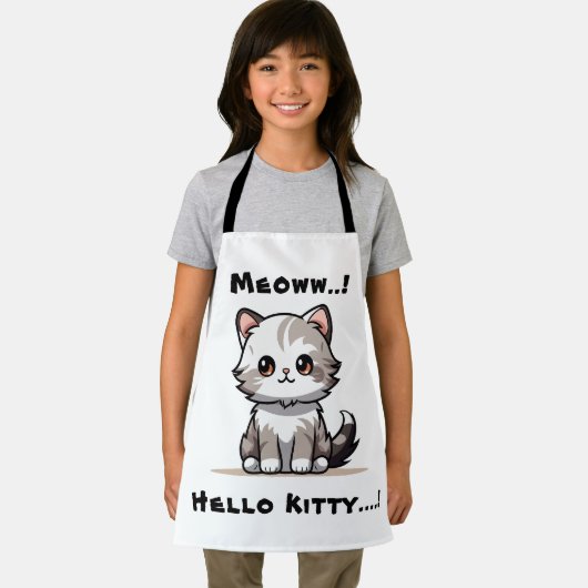 可愛おもしろいい猫キャットマスユーモア エプロン (インサイチュ)