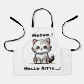 可愛おもしろいい猫キャットマスユーモア エプロン (正面)