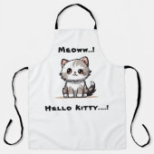 可愛おもしろいい猫キャットマスユーモア エプロン (正面)