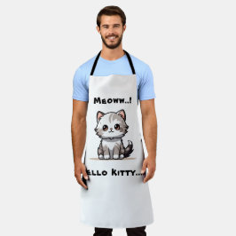 可愛おもしろいい猫キャットマスユーモア エプロン