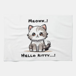 可愛おもしろいい猫キャットマスユーモア キッチンタオル