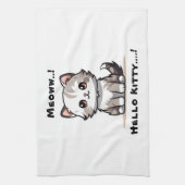 可愛おもしろいい猫キャットマスユーモア キッチンタオル (縦)